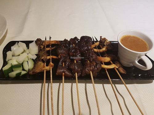 Mushroom skewers at Pondok Gurame in East Singapore