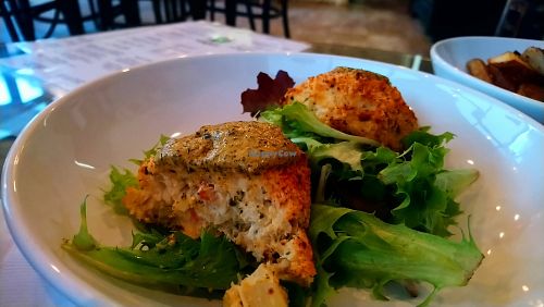 Home made crab cakes at Artichoke & Vine in Boca Raton