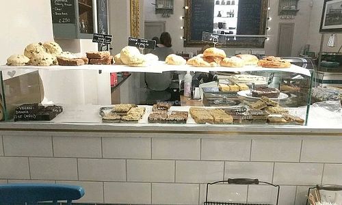 Baked goods shelf at Henderson's Shop and Salad Table in Edinburgh