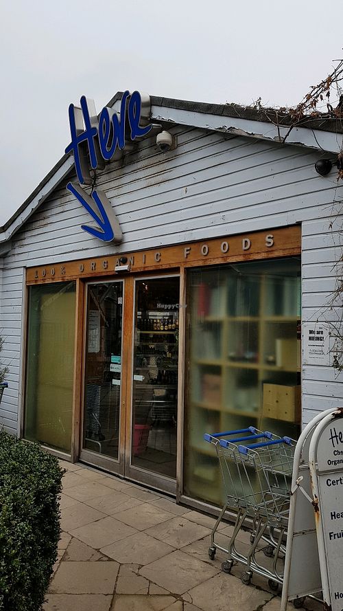 Outside at Here Organic Warehouse in South West London