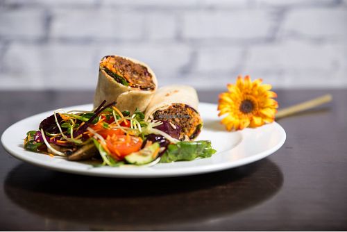 Vegan burrito  at Ludens Express in Haifa