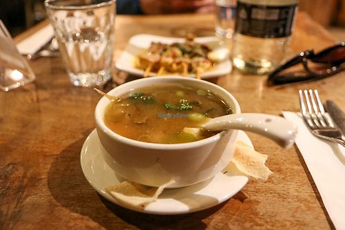 miso soup at Vantra Vegan in London