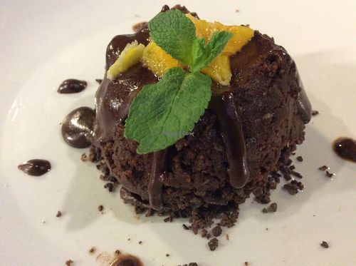 Exquisite cocktails orange cake at Vantra Vegan in London