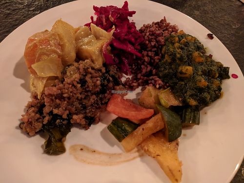 Dinner selection at Vantra Vegan in London