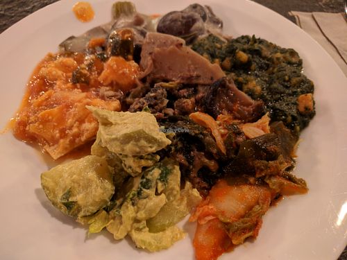 Dinner selection at Vantra Vegan in London