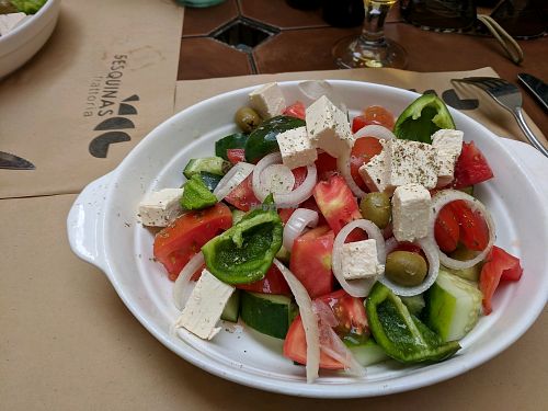 excellent greek salad. I think greek. anyway, it's excellent at 5 Esquinas Trattoria in Havana