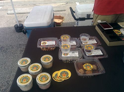 Freezer case at Urban Harvest's Eastside Farmers Market at Juice Girl & Over the Moon - 19th St in Houston