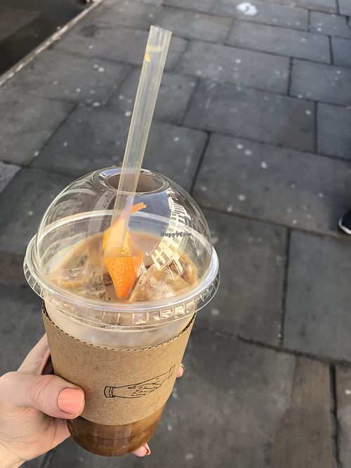 Almond double shot coffee with a hint of orange at Love Thy Neighbour in Liverpool