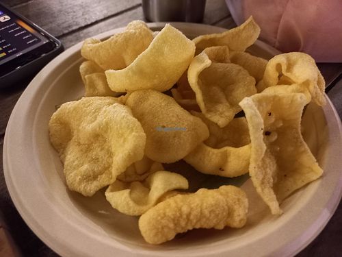 Free chickpea crisps at V Secret Street Food - Food Stall in Chiang Mai