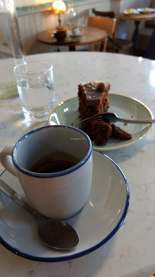 cake and coffee at Henderson's Restaurant in Edinburgh