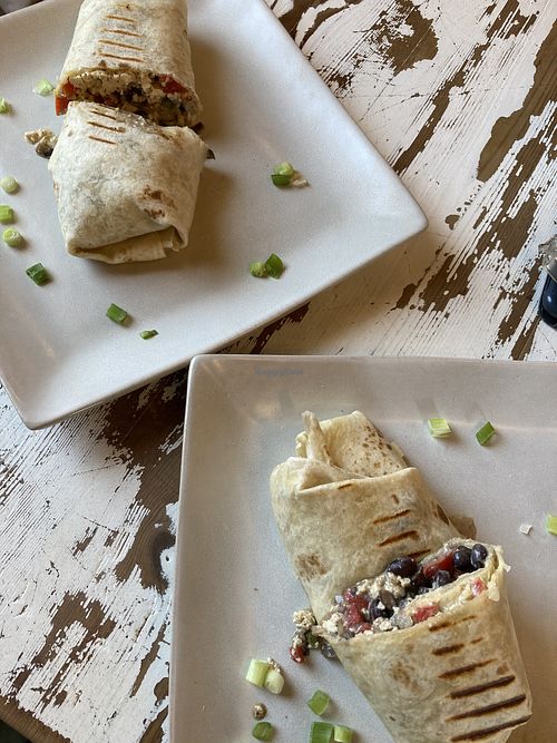 Breakfast burrito at Peanuts Fresh Market Cafe in Kralendijk