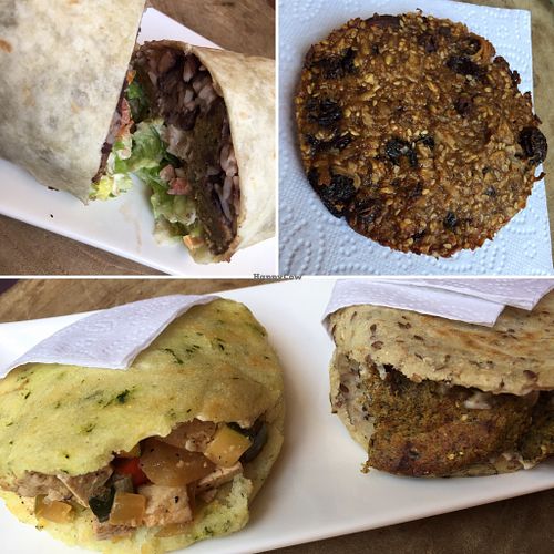 Vegan choices: Burrito XL - Arepa's - Cookie   at Peanuts Fresh Market Cafe in Kralendijk