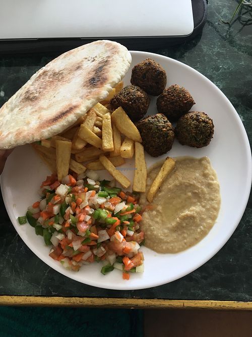 Falafel plate  at You and I in Pokhara