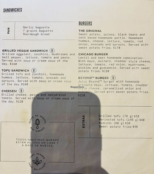 Menu - Sandwiches and Burgers   at The Green Place in Puerto Vallarta