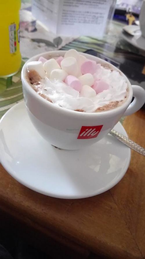 Vegan hot chocolate option.  at Purple Cat Cafe in Glasgow