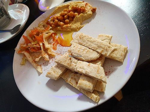 Vegan Hummus and Pita at Purple Cat Cafe in Glasgow