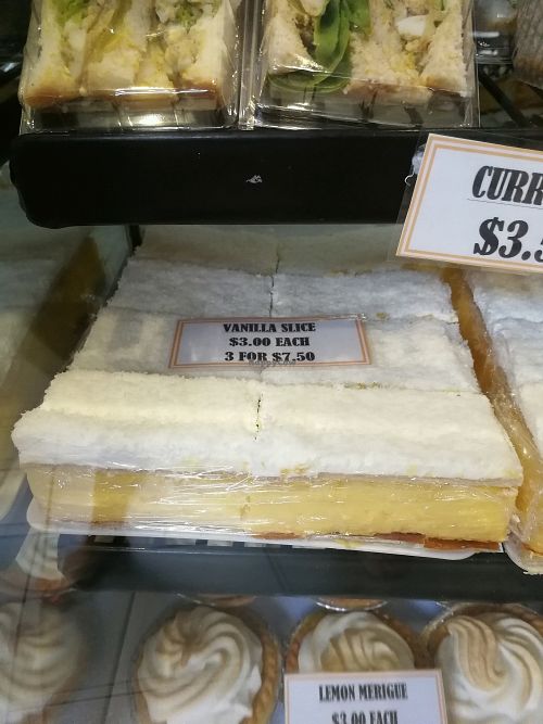 vegan vanilla slices at Findon Bakehouse in Adelaide