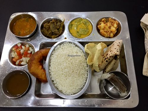 Indian Thali, vegan version at Nagalingam's Bhavan in Kandy