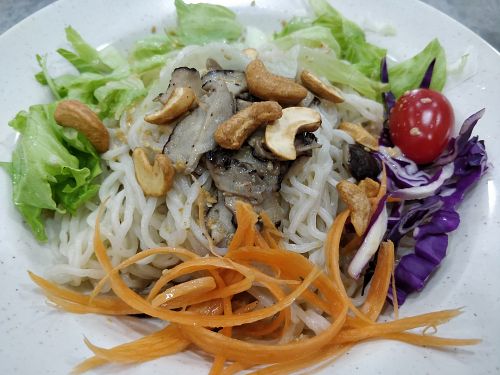 Sesame sauce veggie noodles at Bean Friend Vegetarian House  in Central Singapore