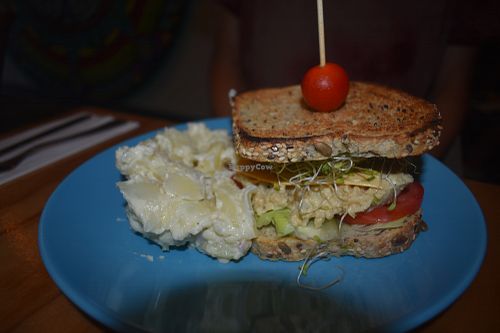 Chickpea "tuna" sandwich at Cali Cafe in Cozumel