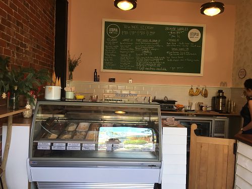Ice cream cabinet  at Utopia Ice in Christchurch
