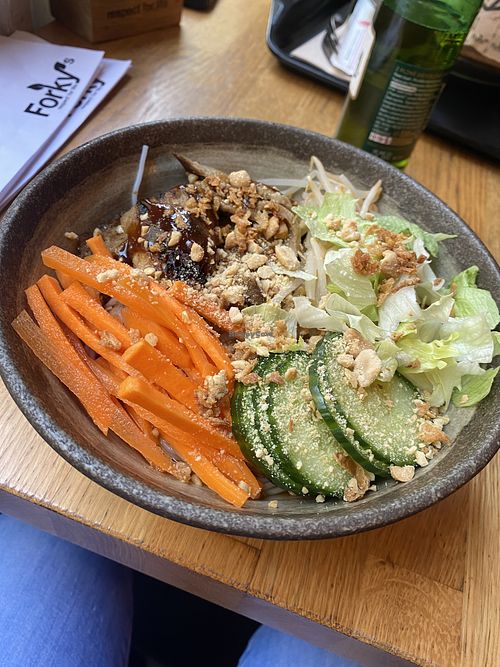 Noodle bowl. Bun bo nam bo. Top had peanuts bad sauce. Tasty.   at Forky's - Veleslavinova in Prague