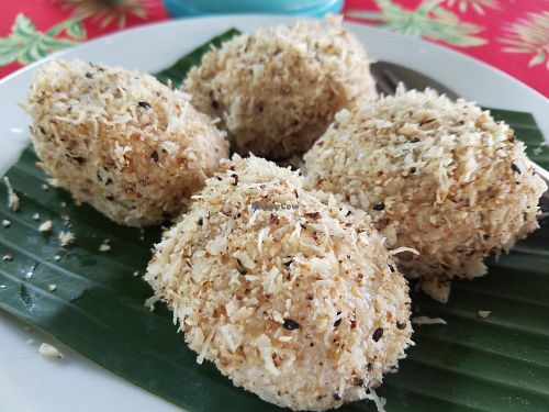 Sweet potato taro balls at Organic Vegetarian Food by Mrs. Pong in Koh Phangan