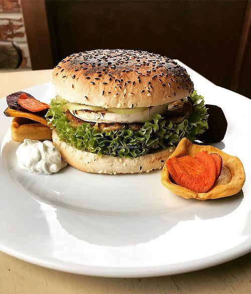 vegetarian burger at Moree in Bratislava