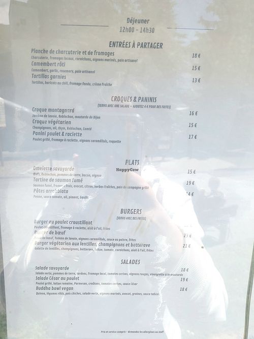 Menu du midi at Couloir Bar & Restaurant in Tignes Val Claret