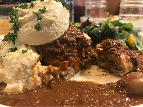 Inside of the enchilada. So yummy!! at The Moth Cafe - Downtown in Edmonton