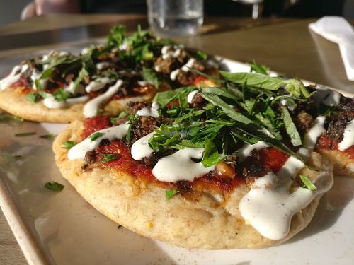 Tomato Mushroom Pizetta at The Moth Cafe - Downtown in Edmonton