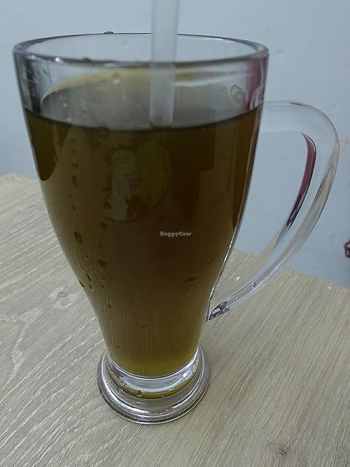 warm water chestnut drink at SHU Vegetarian 蔬方斋 in West Singapore