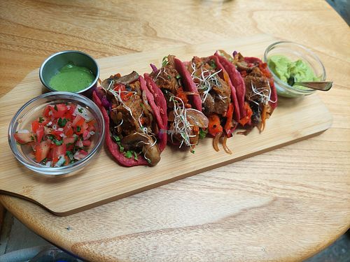 Tacos at La Bruja Vegan Foods in Antigua