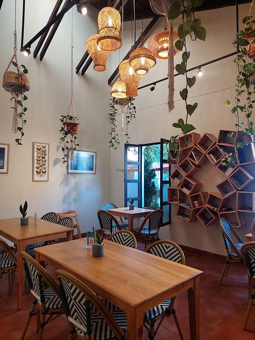 Inside at La Bruja Vegan Foods in Antigua