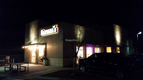 Santana's Vegan Grill at night at Santana's Vegan Grill in Colorado Springs