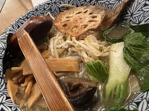 vegan mock chicken  at Umaii Ramenbar in Leipzig