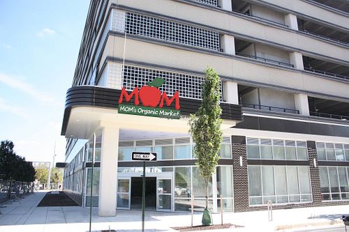 Outside at MOM's Organic Market in Washington