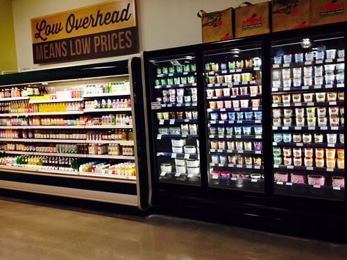 Nondairy ice cream and juices at MOM's Organic Market in Washington