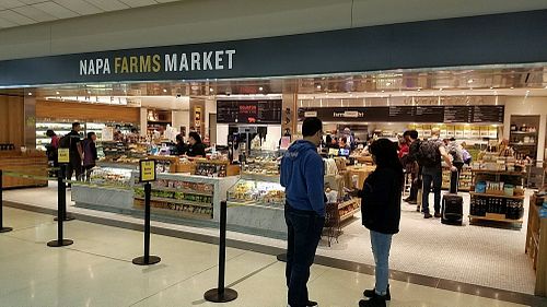 from outside, near gate 91 international terminal at SFO - Napa Farm Market - TG in South San Francisco