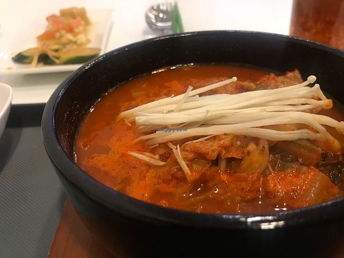 Kimchi stew  at Soul Veggie Korean Vegetarian in Central Singapore
