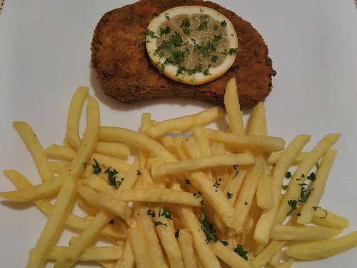 vegetable schnitzel with french fries at Hotel Restaurant Ketterer in Triberg