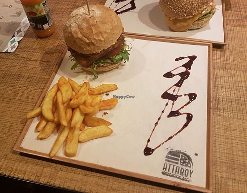 Marinated tofu burger at Attaboy in Budapest