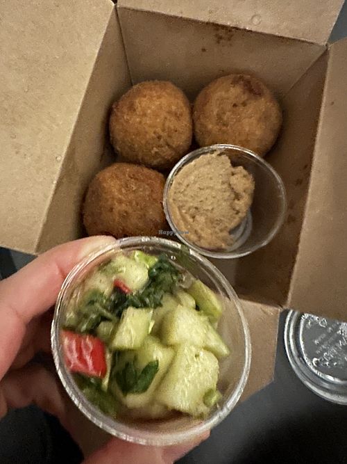 Lentil balls  at Plum Pt. Bistro in Saunderstown