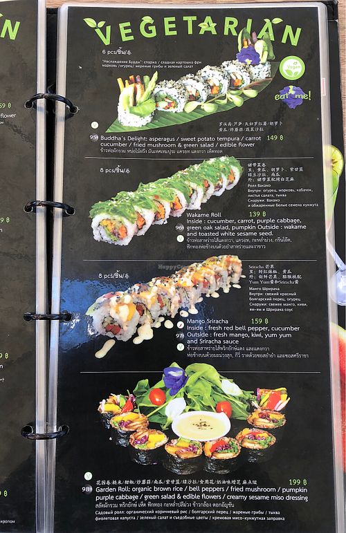 Vegetarian options  at Sushi Box in Phuket