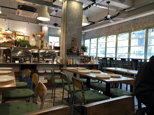 Inside the restaurant at Simple me 素來素往 in Kowloon