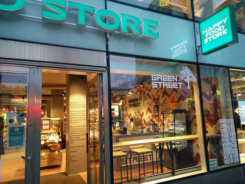 located inside a health food store at GreenStreet in Stockholm