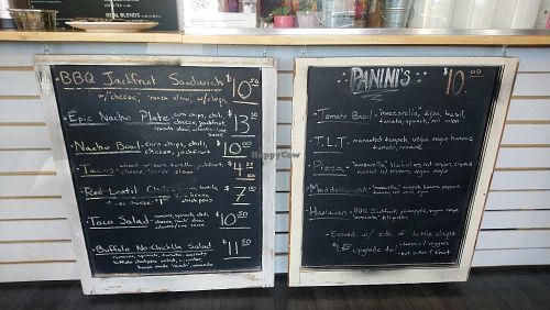 Solid menu at Real Roots Cafe in Fort Oglethorpe