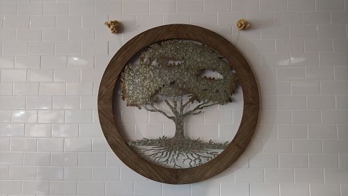 Art on the wall at Real Roots Cafe in Fort Oglethorpe