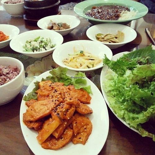 vegan barbecue at Oh Se Gae Hyang - 오세계향 in Seoul