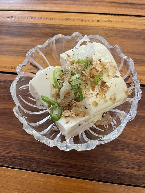 Cold tofu  at Osaka Sushi Tonkatsu in Vientiane